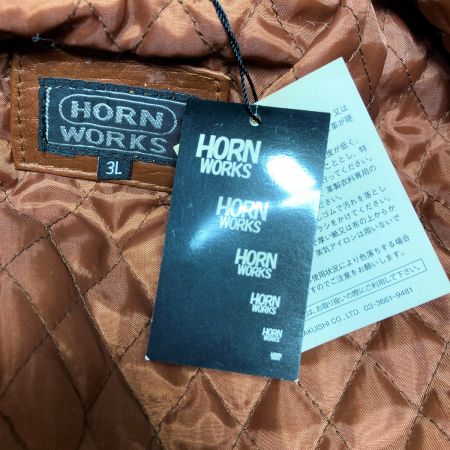 中古】 HORN WORKS ホーンワークス ライダースジャケット 3L 牛革