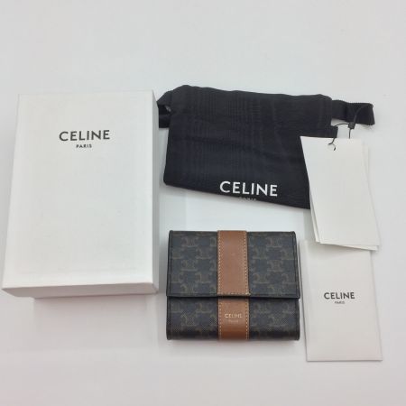 中古】 CELINE セリーヌ スモール トリフォールドウォレット 