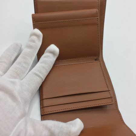  CELINE セリーヌ スモール トリフォールドウォレット / トリオンフキャンバス＆ラムスキン タン 三つ折り　財布　中古品