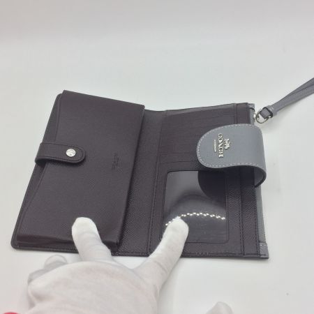  COACH コーチ 長財布 二つ折り  C2869 グレー 中古品