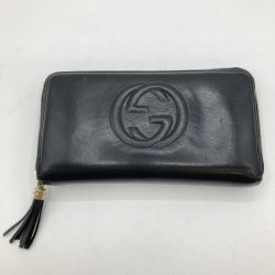 ◎◎ GUCCI グッチ 長財布 ラウンドファスナー財布 ソーホー タッセル 308280 ブラック 小銭入れ破れ・ファスナー破損有 ジャンク品 Dランク