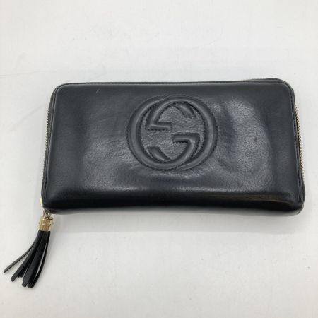  GUCCI グッチ 長財布 ラウンドファスナー財布 ソーホー タッセル 308280 ブラック 小銭入れ破れ・ファスナー破損有 ジャンク品