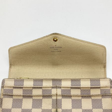  LOUIS VUITTON ルイヴィトン ダミエ・アズール ポルトフォイユ・サラ 長財布 N63208 アイボリー