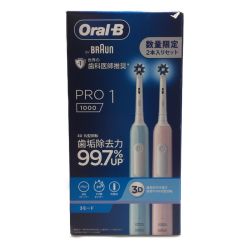 ◎◎ BRAUN ブラウン 電動歯ブラシ　オーラルＢ　PRO１　1000　カリビアン　ライトローズ　2本セット d305.513.3 096 Sランク