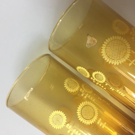   アデリア アンバー 足つきグラス 5客セット レトロ　未使用品　0177