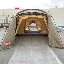 ◎◎ Coleman コールマン ラウンドスクリーン2ルームハウス オリーブ×コヨーテ 4-5人用 テント ポールゴム紐切れ有 Cランク