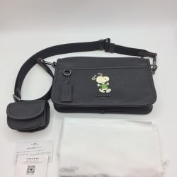 ◎◎ COACH コーチ バッグ ショルダーバッグ ピーナッツ × コーチ スヌーピー ミニポーチ付き  CE710 ブラック Bランク