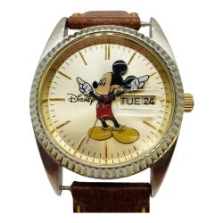 ◎◎ Disney ディズニー ミッキーマウス クォーツ 腕時計 レザーバンド MCK339 本体のみ Cランク