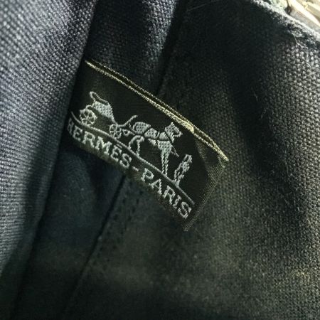  HERMES エルメス フランス製 フールトゥ PM  ハンドバッグ   トートバック　コットン キャンバス ネイビー