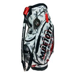 ◎◎ Master Bunny Edition マスターバニーエディション パーリーゲイツ 10th 総柄 キャディバッグ 9.5型 ホワイト フード・ヘッドカバー付 Cランク