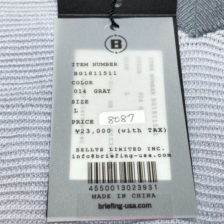  BRIEFING ブリーフィング ニット セーター Lサイズ レーヨン  BG1811511 グレー