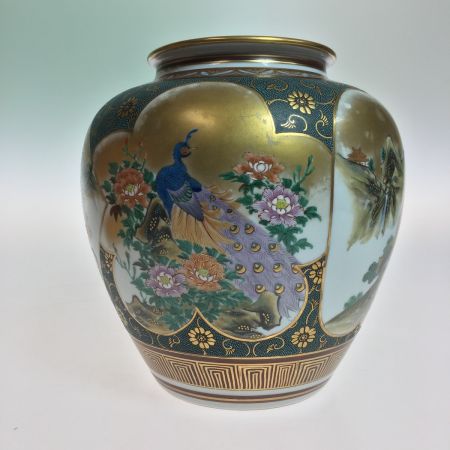   九谷焼 仲田錦玉 花瓶 箱付 傷あり