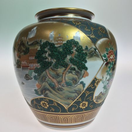   九谷焼 仲田錦玉 花瓶 箱付 傷あり