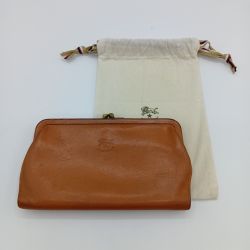◎◎ IL BISONTE イルビゾンテ ロングウォレット がま口 長財布 5482305195 ブラウン Cランク