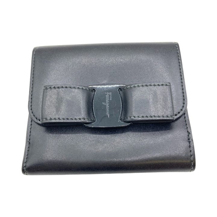 Salvatore Ferragamo / 2つ折り財布/レザー/NVY/メンズ/JL-66 Salvatore Ferragamo◇2つ折り財布/レザー/NVY/メンズ/JL-66 Salvatore