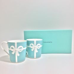 ◎◎ Tiffany & Co. ティファニー ブルーリボンボックス マグカップ ボーンチャイナ 225ml 中古品 Aランク