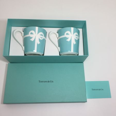  Tiffany & Co. ティファニー ブルーリボンボックス マグカップ ボーンチャイナ 225ml 中古品 Aランク