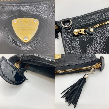  ATAO ブーブー お財布ポシェット ショルダーバッグ エナメル ブラック