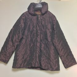 ◎◎ balmain バルマン ダウンコート　裏地総柄　ブルーフォックスファー　 Y101D-75F パープル フードなし Bランク