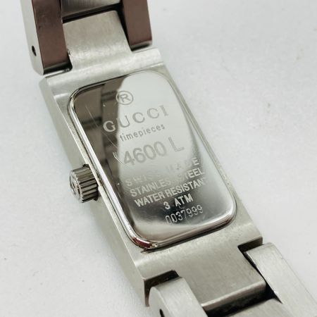  GUCCI グッチ 4600L レディース 腕時計 クォーツ シェル文字盤 ダイヤベゼル 4600L シルバー 箱付