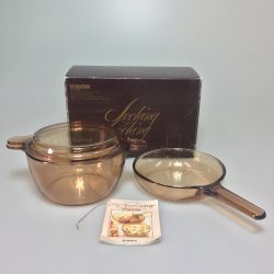 ◎◎  岩城ガラス パイロセラム VISION ペアセット 直火・天火 電子レンジ用　未使用品 Sランク