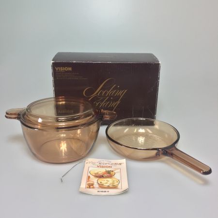   岩城ガラス パイロセラム VISION ペアセット 直火・天火 電子レンジ用　未使用品