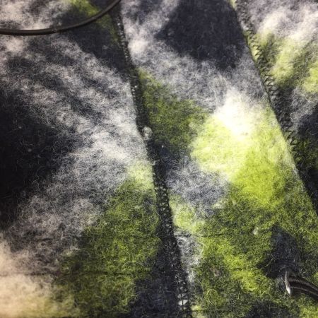  ITALIYA イタリヤ ウール混 ジャケット  中古品　毛玉あり 198120-1E ブラック×ホワイト×黄緑