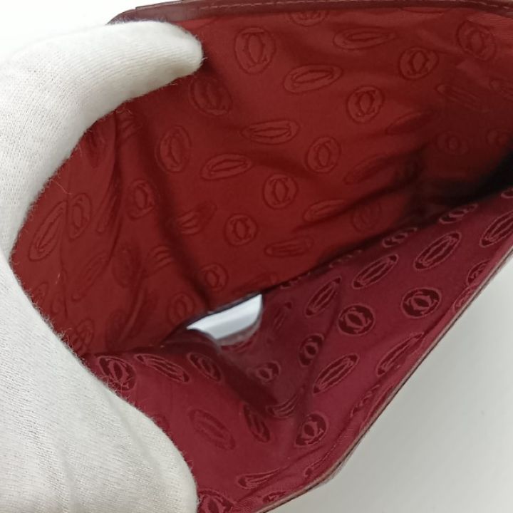 Cartier カルティエ マストライン 3つ折り財布 レディース ワイン