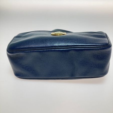  Christian Dior クリスチャンディオール ショルダーバッグ オーバル CD ゴールド金具 ネイビー