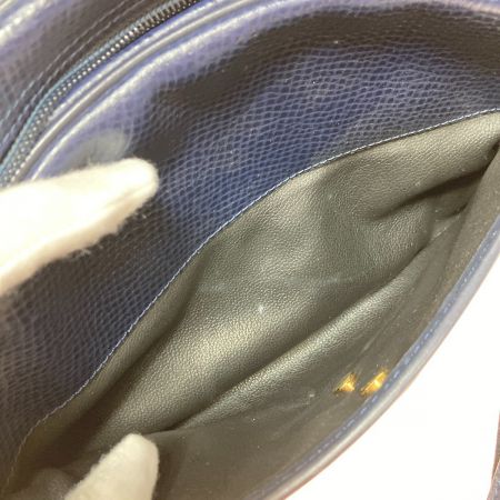  Christian Dior クリスチャンディオール ショルダーバッグ オーバル CD ゴールド金具 ネイビー