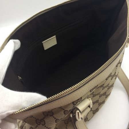  GUCCI グッチ アビーライン 141470 GGキャンバス レザー 141470 ベージュ 中古品　汚れあり