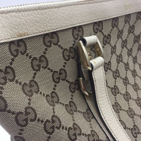  GUCCI グッチ アビーライン 141470 GGキャンバス レザー 141470 ベージュ 中古品　汚れあり