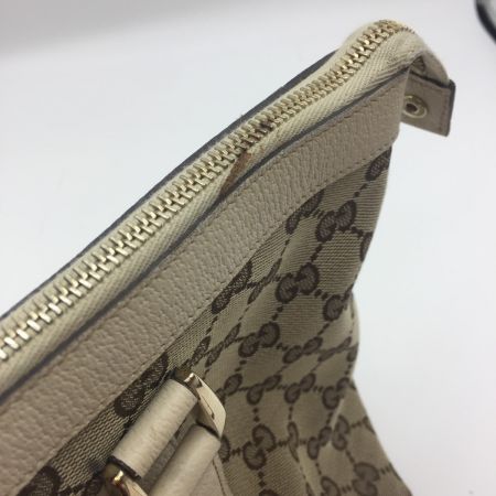  GUCCI グッチ アビーライン 141470 GGキャンバス レザー 141470 ベージュ 中古品　汚れあり