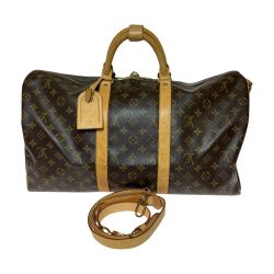 ◎◎ LOUIS VUITTON ルイヴィトン モノグラム キーポル・バンドリエール 50 ボストンバッグ 旅行鞄 M41416 ブラウン Bランク