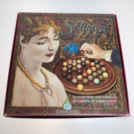  AUTHENTIC MODELS ソリティア ボードゲーム  石球38個 木製ボード1個