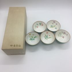 ◎◎ KORANSHA Co. Ltd. 香蘭社 つごもり草花　絵変わり　湯呑み　5客揃 未使用品 Aランク