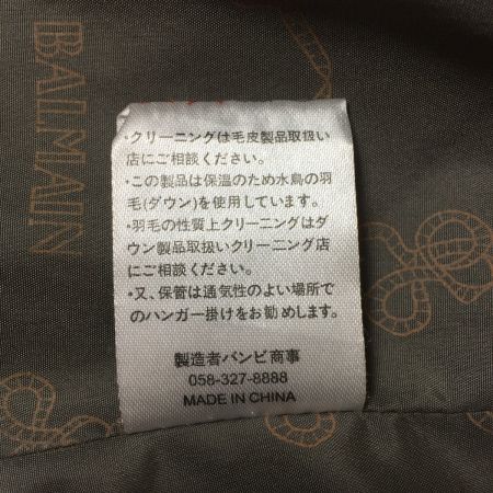  balmain バルマン ダウンコート　裏地総柄　ブルーフォックスファー　 P106D-75F グリーン