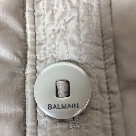  balmain バルマン ダウンコート　裏地総柄　ブルーフォックスファー　 P106D-75F グリーン