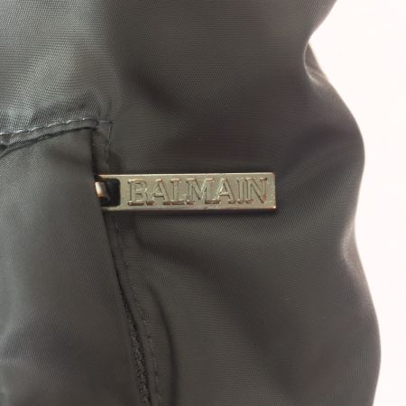  balmain バルマン ダウンコート　裏地総柄　ブルーフォックスファー　 P106D-75F グリーン