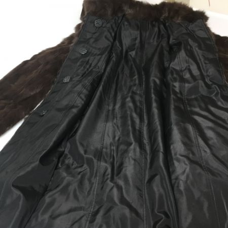   リバーシブル　フード付き　毛皮ハーフコート　 ブラウン ラビットファー　サイズ11　中古品