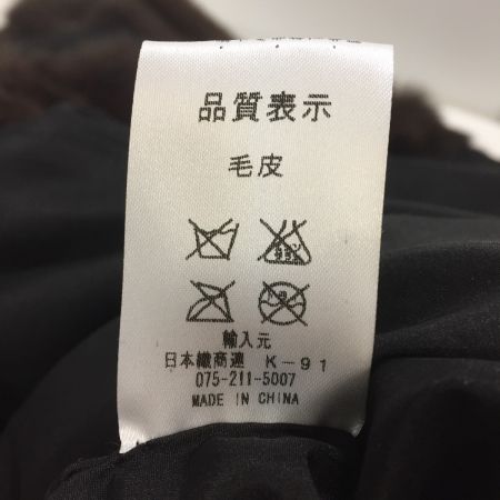   リバーシブル　フード付き　毛皮ハーフコート　 ブラウン ラビットファー　サイズ11　中古品
