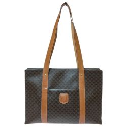 ◎◎ CELINE セリーヌ マカダム柄 モノグラム トートバッグ M95 ブラウン Bランク