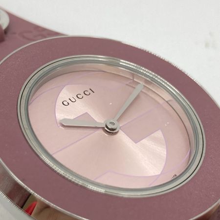  GUCCI グッチ Uプレイ ユープレイ クォーツ レディース 腕時計 129.4 パープル