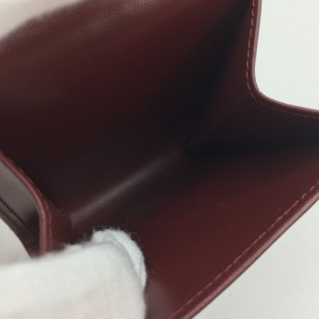  Cartier カルティエ  マストライン 小銭入れ レザー コインケース ボルドー×ゴールド  箱  L3000464 ボルドー 中古品 箱付