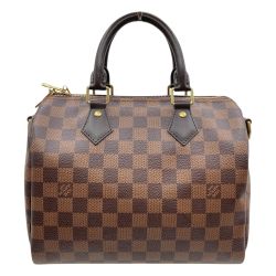 ◎◎ LOUIS VUITTON ルイヴィトン ダミエ エベヌ スピーディ・バンドリエール25 ハンドバッグ ストラップ付  N41368 ブラウン Bランク