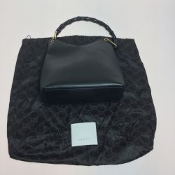 ◎◎ GUCCI グッチ ハンドバッグ GUCCI バンブー  3754 ブラック 内部ベタつき・ハガレ有 Cランク