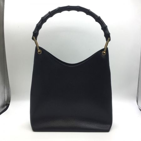  GUCCI グッチ ハンドバッグ GUCCI バンブー  3754 ブラック 内部ベタつき・ハガレ有