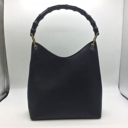  GUCCI グッチ ハンドバッグ GUCCI バンブー  3754 ブラック 内部ベタつき・ハガレ有