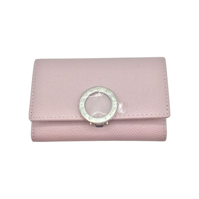 中古】 BVLGARI ブルガリ ロゴクリップ 6連キーケース レザー ピンク