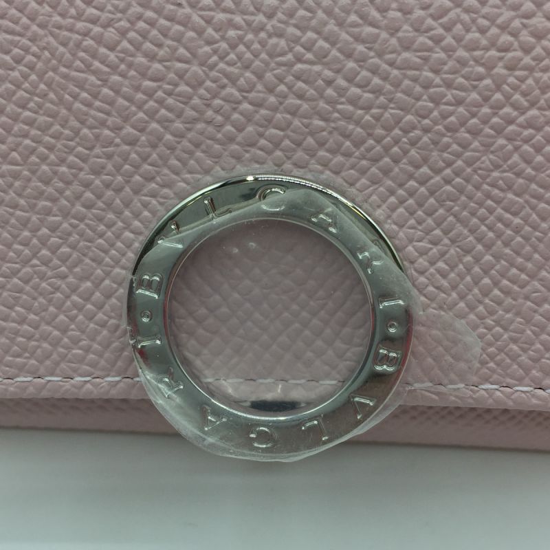 中古】 BVLGARI ブルガリ ロゴクリップ 6連キーケース レザー ピンク